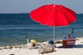 Red Beach Umbrella Royalty Free Stock Photo
