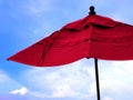 Red Beach Umbrella Blue Sky Royalty Free Stock Photo