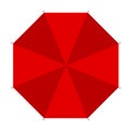 Red beach umbrella icon isolated on white. Vector illustration Royalty Free Stock Photo
