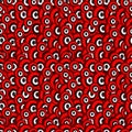 Red beads illustration seamless pattern