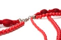 Red beads isolated on white background Royalty Free Stock Photo