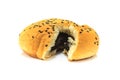 Red bean bread on white Royalty Free Stock Photo