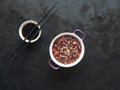 Red Bean Congee. Chinese dish with red beans.