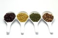 Red bean, mung beans, Peanut, Soybean Royalty Free Stock Photo