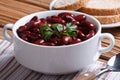 Red beans boiled with parsley in white bowl horizontal Royalty Free Stock Photo