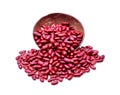 Red beans isolated on white background