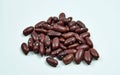 Red beans. Pile Red kidney bean isolated on white background. Royalty Free Stock Photo