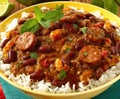 Red Beans and Rice with Sausage Royalty Free Stock Photo