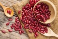 Red beans on rustic organic farm