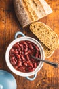 Red beans in tomato sauce in pot Royalty Free Stock Photo