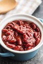 Red beans in tomato sauce in pot Royalty Free Stock Photo