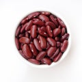 Red beans is on white bowl ceramic white background Royalty Free Stock Photo