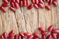 Red beans on wooden table Royalty Free Stock Photo