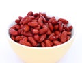 Red beans in yellow bowl Royalty Free Stock Photo
