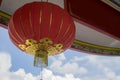 Red beautiful chinese lantern in the temple. Royalty Free Stock Photo