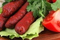 Red beef chorizo Royalty Free Stock Photo