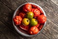 Red beefsteak tomatoes in bowl Royalty Free Stock Photo