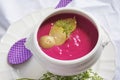 Red beet cream soup Royalty Free Stock Photo