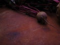 Red beet right out of the garden Royalty Free Stock Photo