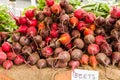 Red beet roots at the market Royalty Free Stock Photo