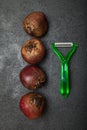 Red beet and vegetable peelings