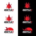 Red Beetle logo vector set art design Royalty Free Stock Photo