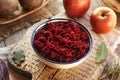 Red beet salad in a bowl Royalty Free Stock Photo