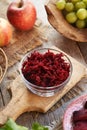 Red beetrood salad in a glass bowl Royalty Free Stock Photo