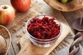 Red beetrood salad in a glass bowl Royalty Free Stock Photo