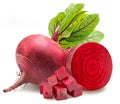 Red beetroot and beetroot cross section isolated on white background Royalty Free Stock Photo