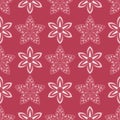 Red and beige floral seamless pattern. Pale red colored background