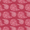 Red and beige floral seamless pattern. Pale red colored background