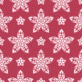 Red and beige floral seamless pattern. Pale red colored background