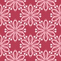 Red and beige floral seamless pattern. Pale red colored background