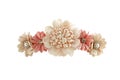 Red Beige Flower Crown Front View isolated on white background with clipping paths Royalty Free Stock Photo