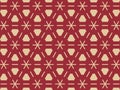 A red and beige geometric pattern with stars and trapezoids. Royalty Free Stock Photo