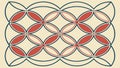 Red and Beige Geometric Tile Pattern, vector design Generative AI Royalty Free Stock Photo