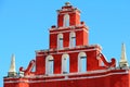 Red Belfry of the san juan de Dios temple in merida yucatan, mexico I Royalty Free Stock Photo