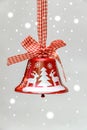 Red bell, Christmas traditional decoration Royalty Free Stock Photo