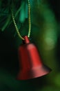 Red bell Christmas tree decoration Royalty Free Stock Photo