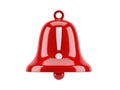 Red bell with exclamation mark isolated on white background Royalty Free Stock Photo