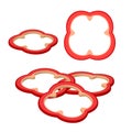 Red bell pepper for burger or sandwich Illustration of food for shops