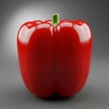 Of a red bell pepper (Capsicum annuum) with a glossy surface, positioned Royalty Free Stock Photo