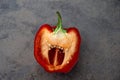 Red bell pepper cut in half Royalty Free Stock Photo