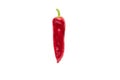 Red bell pepper of an elongated shape on a white Royalty Free Stock Photo