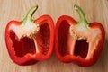 Red bell pepper halved