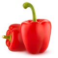 Red bell pepper isolated on white background