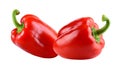 Red bell pepper isolated on white background. Clipping path included. Royalty Free Stock Photo