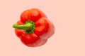 Red bell pepper or paprika isolated on pink background, top view for design Royalty Free Stock Photo