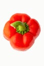 Red bell pepper or paprika, top view isolated on white background, for design Royalty Free Stock Photo